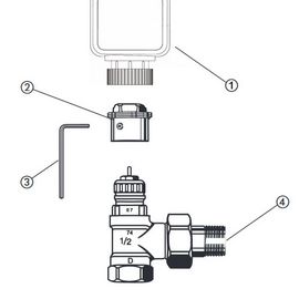 LUPUSEC - Heizkörperadapter für Danfoss RA-Ventile